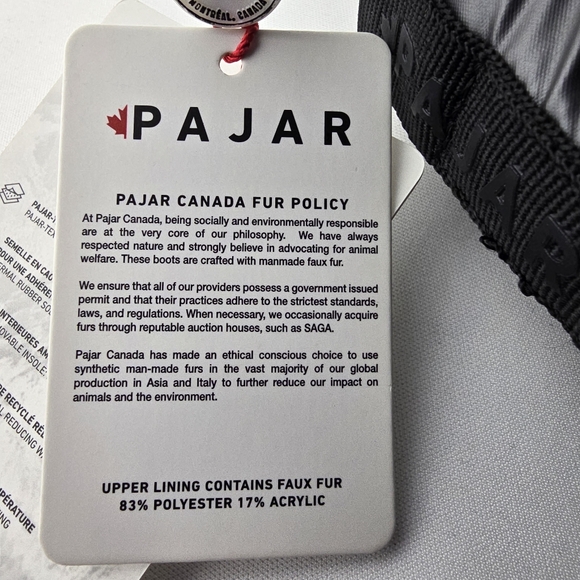 NIB Pajar Women's Tira Pewter Black Winter Waterproof Short Boots Side Zip Sz 6 - Picture 13 of 15